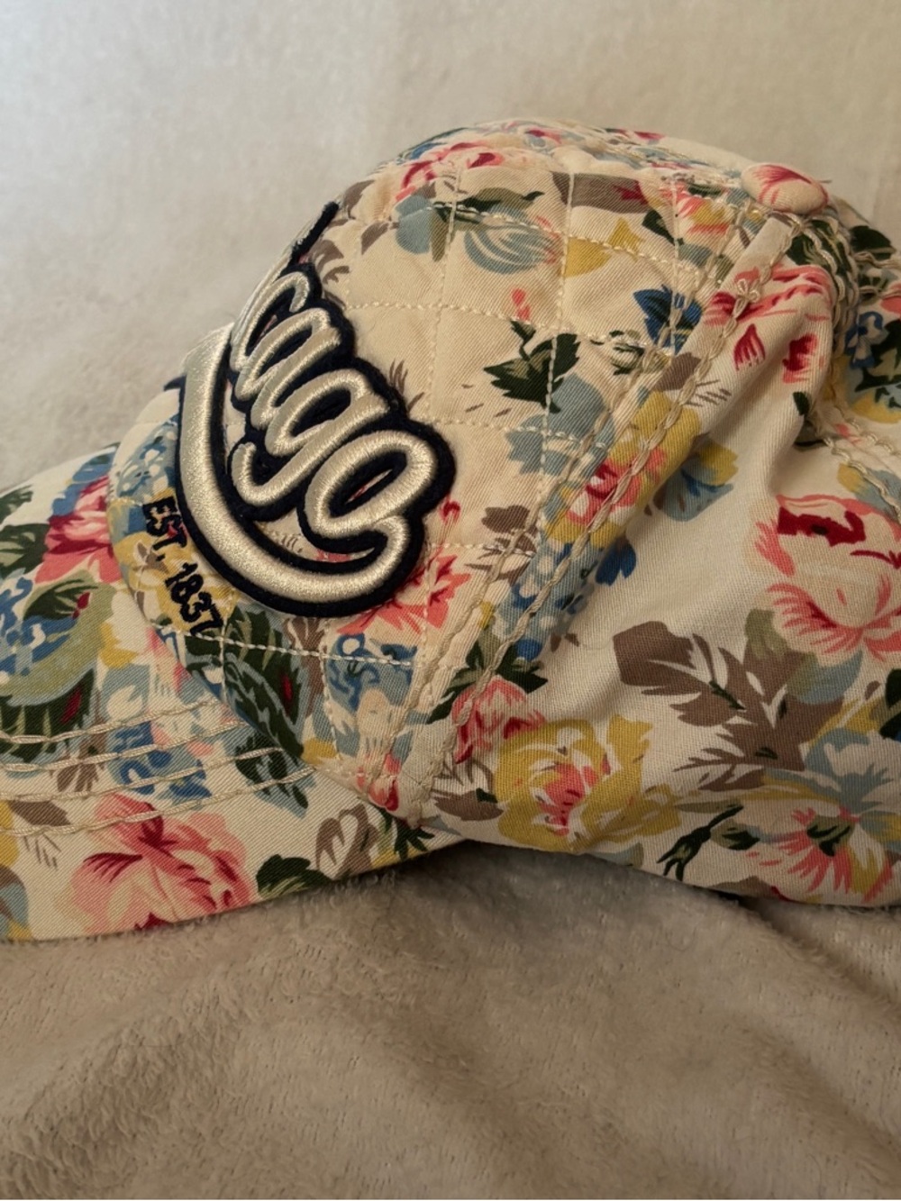 Chicago Floral Baseball Cap Robin Ruth Adjustable Strapback Hat - Picture 3 of 6
